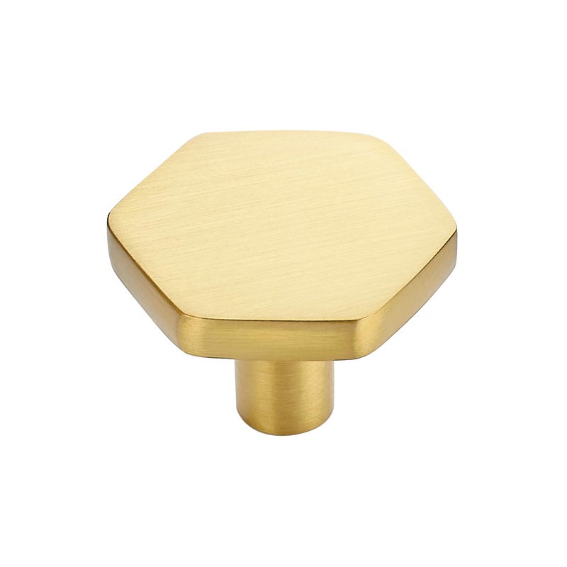 Ravinte Decor 25 Pack Gold Cabinet Knobs, Kitchen Cabinet Knobs Solid Cabinet Pulls for Kitchen Cabinet Drawers, Hexagon Dresser Knobs for Cabinet Hardware 1.1"" Closet Door Knob - Image 1